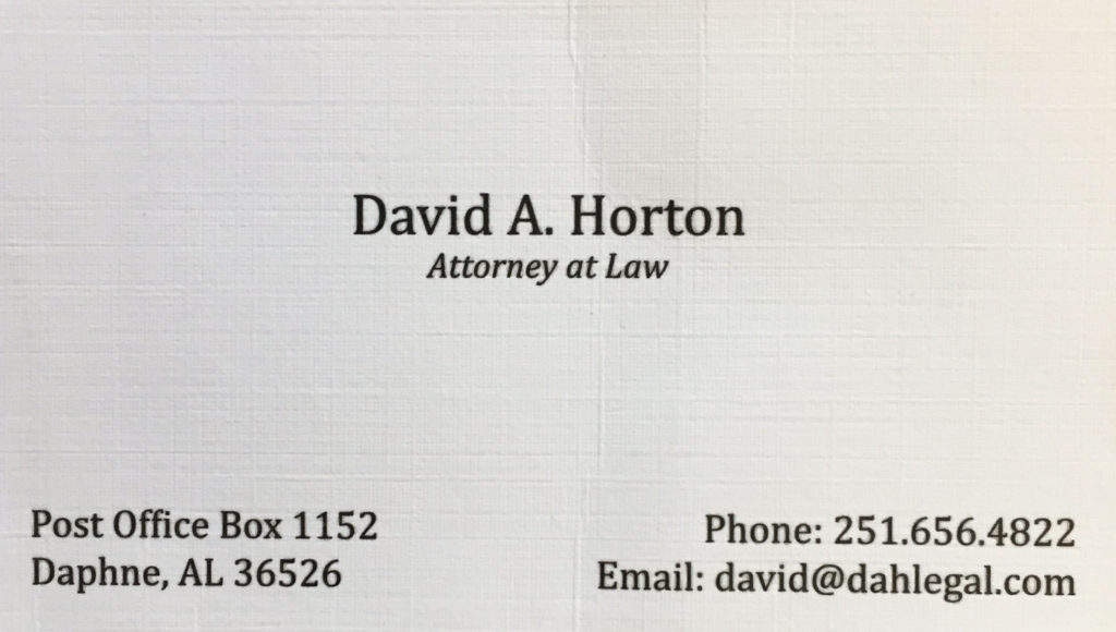 David A Horton - Attorney at Law - 251-656-4822